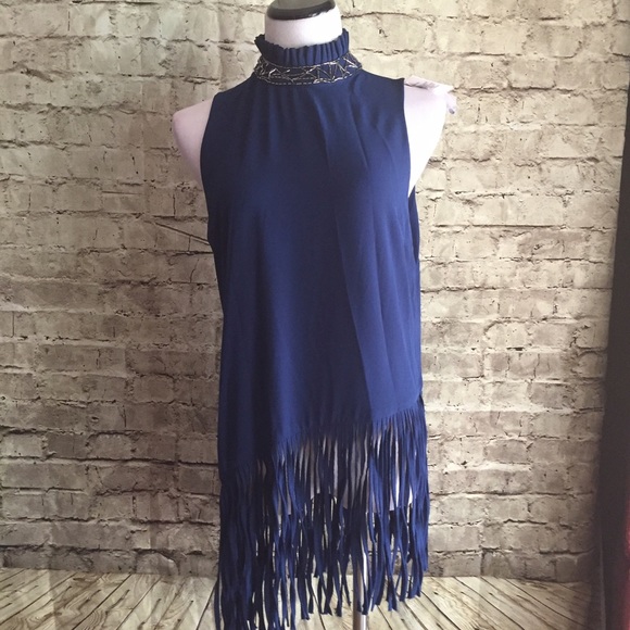NFC 721 Tops - NFC 721 Open Back Fringe Top